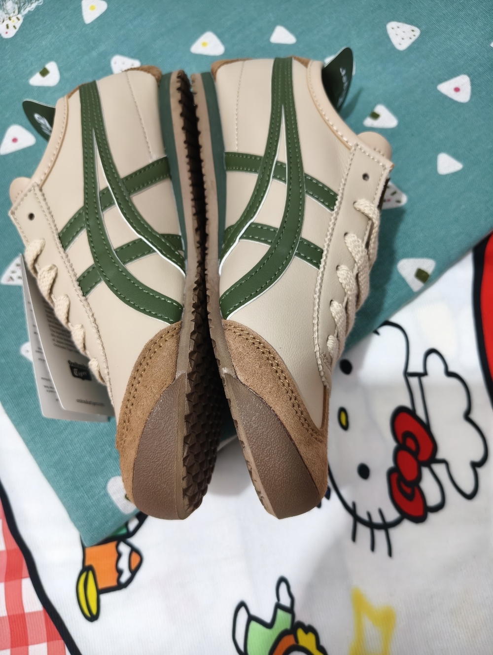 NEW Onitsuka Tiger Tokuten Beige Green Men’s Shoes - Picture 3 of 7